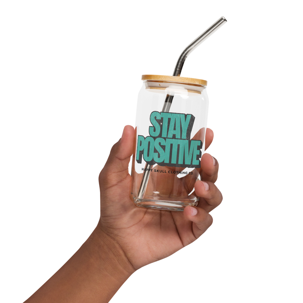 Stay Positive 16oz Can-Shaped Glass