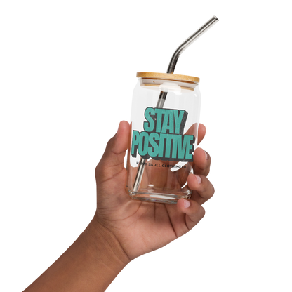 Stay Positive 16oz Can-Shaped Glass