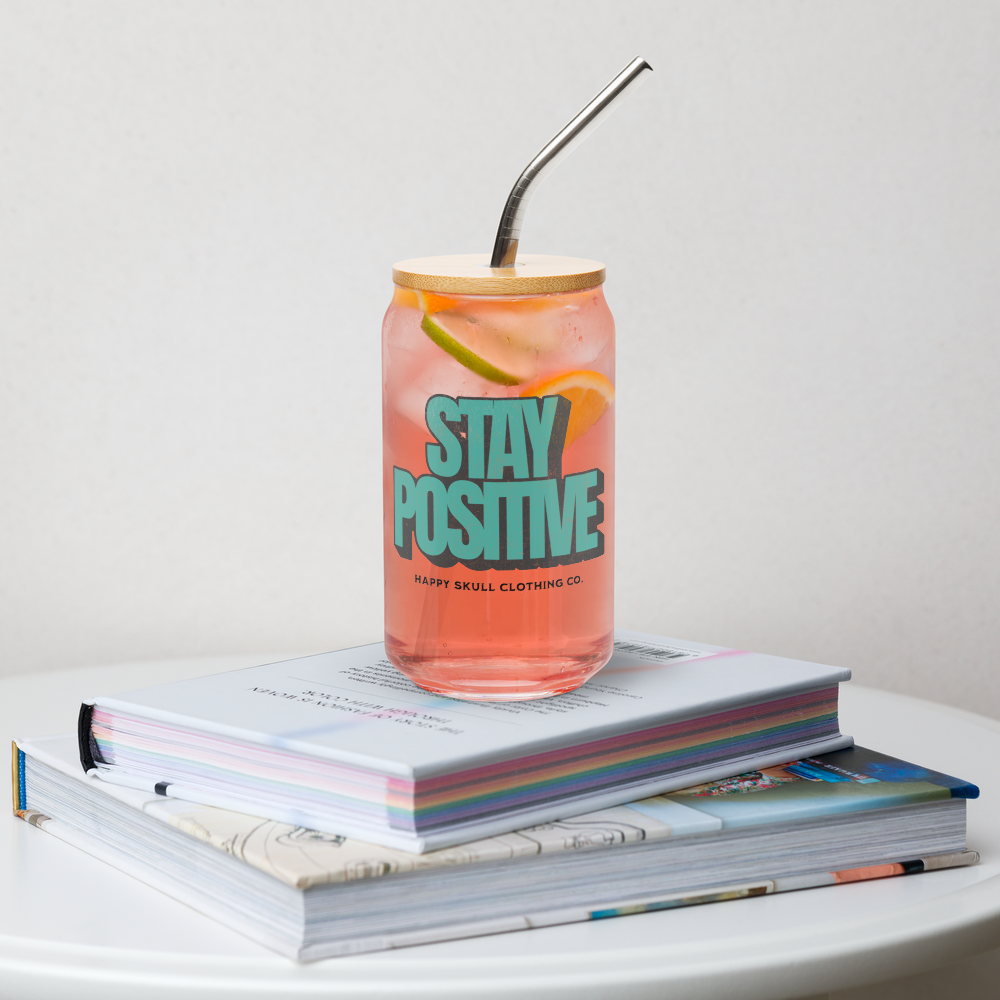 Stay Positive 16oz Can-Shaped Glass