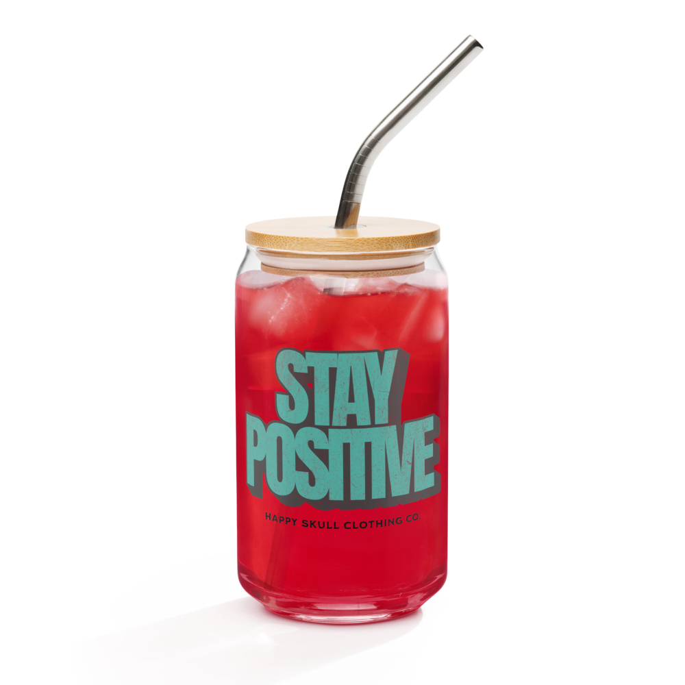 Stay Positive 16oz Can-Shaped Glass