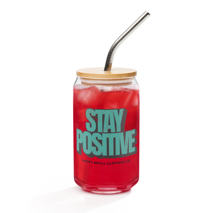 Stay Positive 16oz Can-Shaped Glass